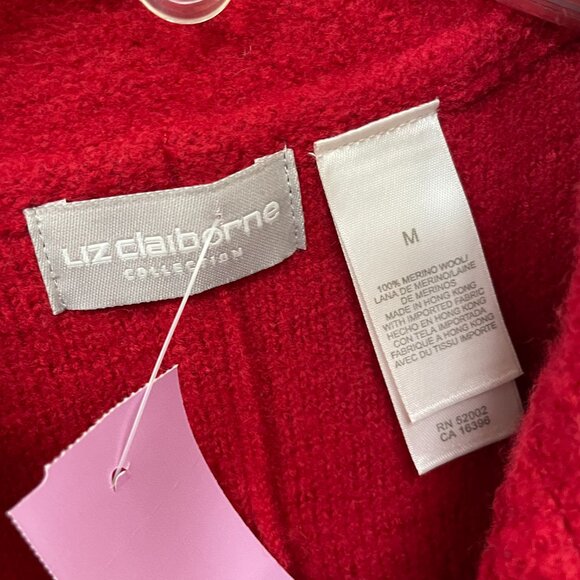 Liz Claiborne Wool Duster Cardigan Size Medium - Picture 2 of 5